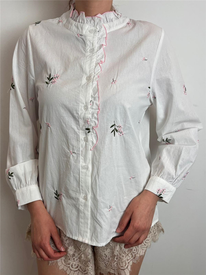 Camicia Collo Alla Coreana Ricamata - Philia Loft cod. D02N1045 main:sha1=c6686f2531ba74552e6a7128cc8cbcbae474d767