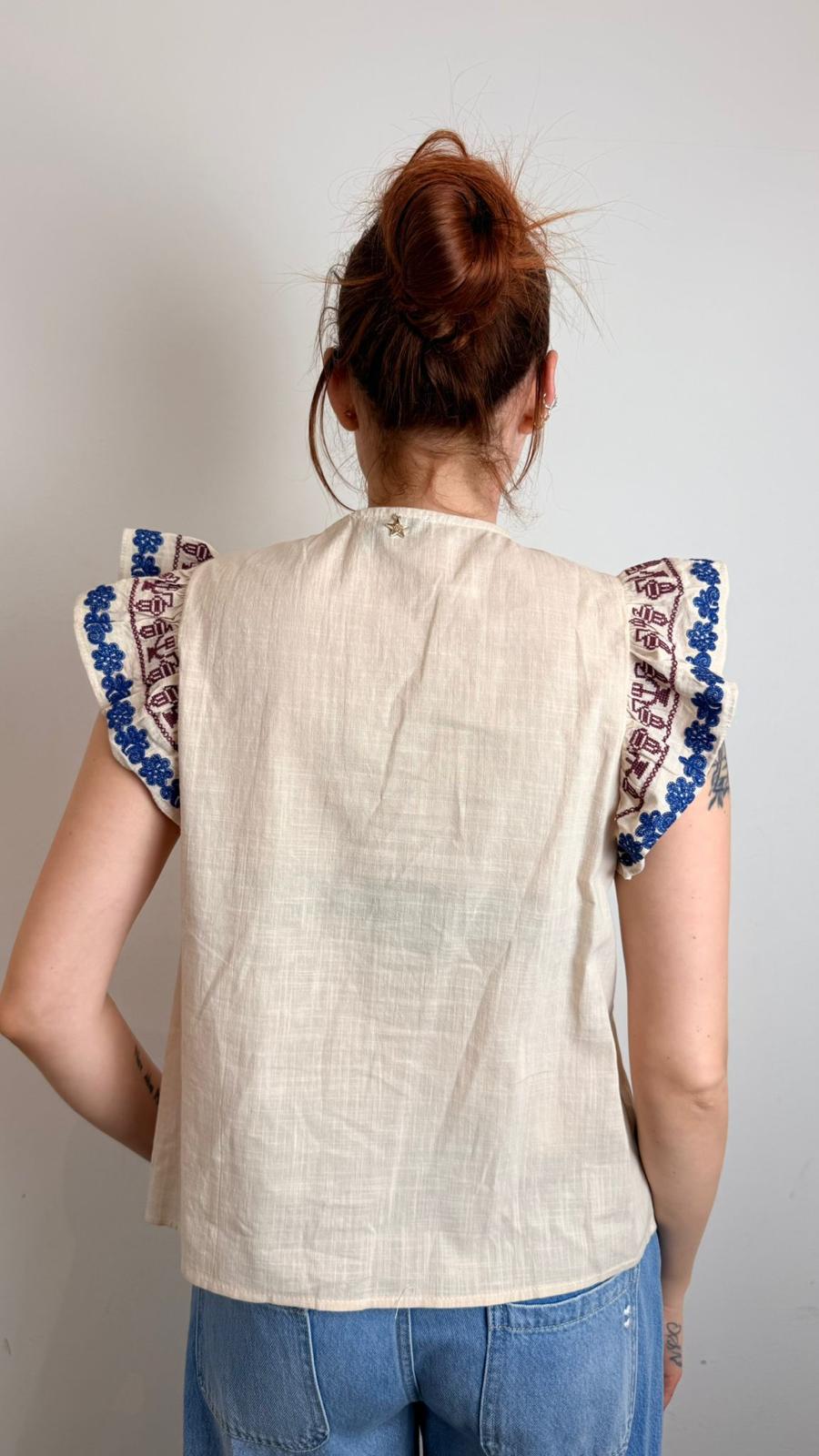 Blusa Giromanica Con Ricami - Souvenir cod. D39V1385 main:sha1=4e86d0d497d9f86a07619507afe082948ca1bae8