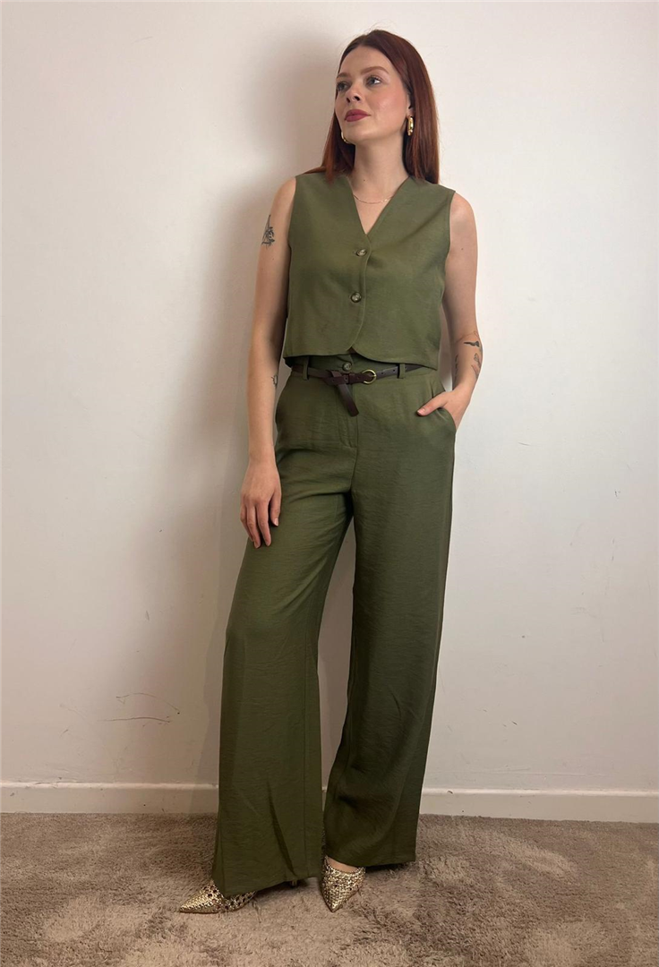 Pantalone Palazzo Con Cintura Ed Elastico In Vita - Haveone cod. PIA_Q532 main:sha1=868cfb7887c9476fbf85246d0db047c6a3ce70ac