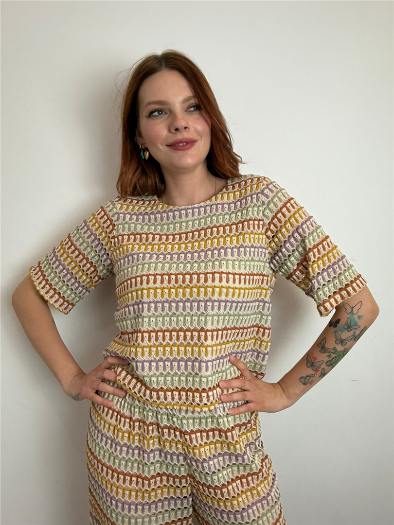 F Shirt Mezzamanica Lavorazione Crochet - Vicolo cod. TAB2685 main:sha1=aa706d23181759afdbb404af1e63a243356715d2