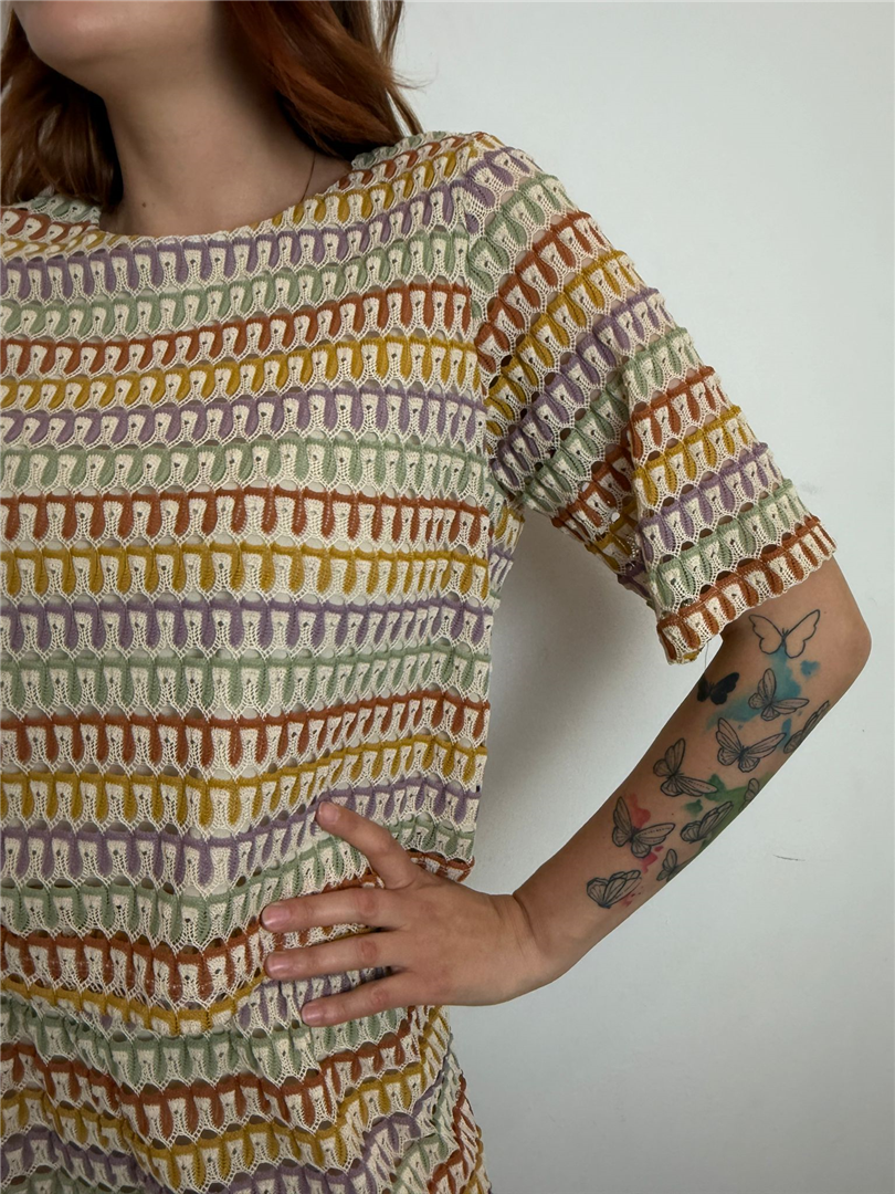 F Shirt Mezzamanica Lavorazione Crochet - Vicolo cod. TAB2685 main:sha1=be5aeb9188b9cf84da62d91509fa0c30aa77b40e