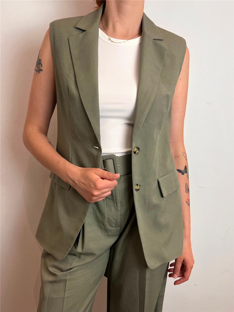 Gilet Lungo Misto Lino Con Cintura - Please cod. L0DJCMO000 main:sha1=9c594517548e7ba8a094b338bd22f57e1ddb2b01
