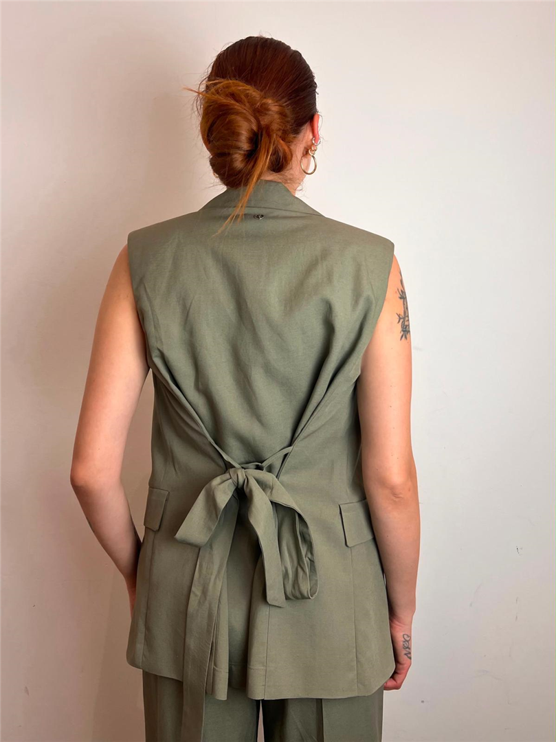 Gilet Lungo Misto Lino Con Cintura - Please cod. L0DJCMO000 main:sha1=248467d3cdfeb4252c7539e27626e83501293b36