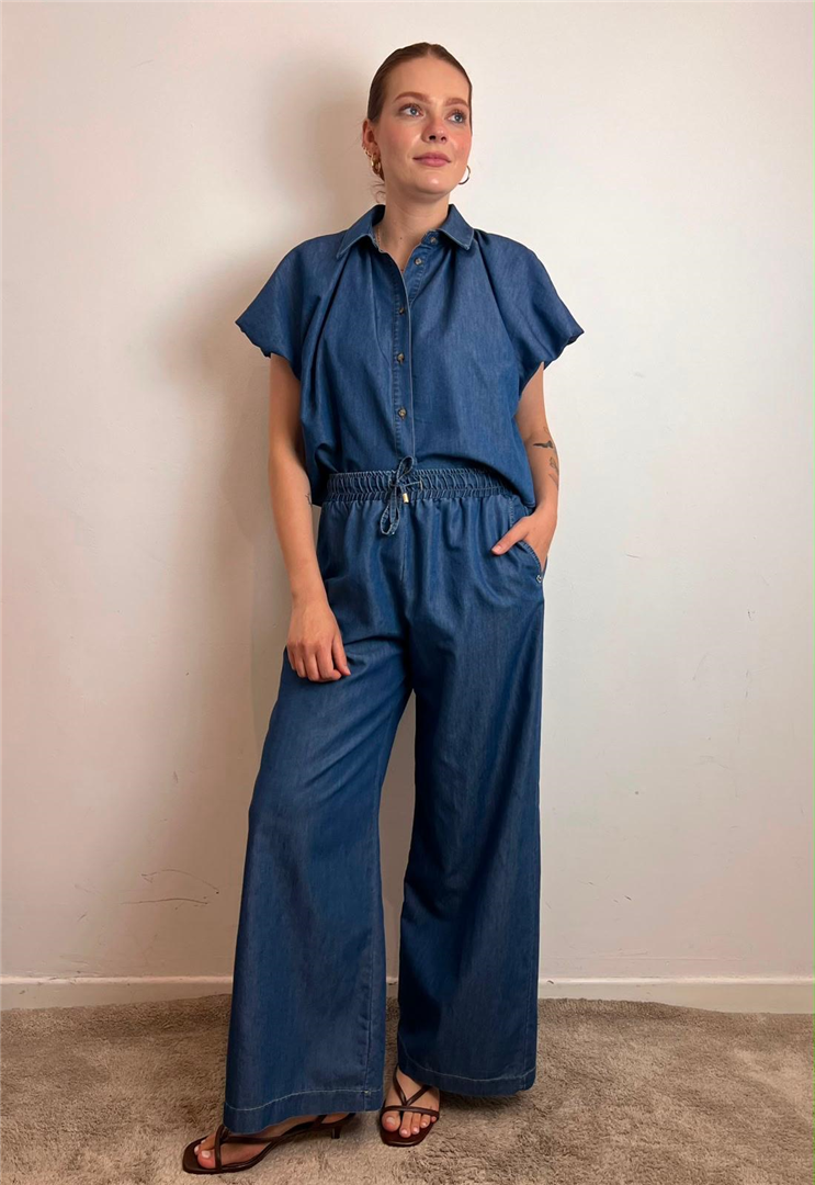 Pantalone Palazzo Chambray Con Coulisse - Please cod. P3OMBUJCDZ main:sha1=a88268ef3329e725b9ee315ed22760c2f707899b