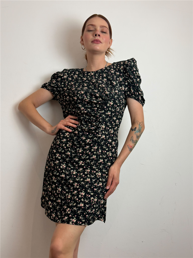 Abito Corto Con Drappeggio E Spalline Fantasia Fiorellini - Vicolo cod. TAB2720 main:sha1=b7e00cf26f24360950f475e0bfccf8930a62df4e