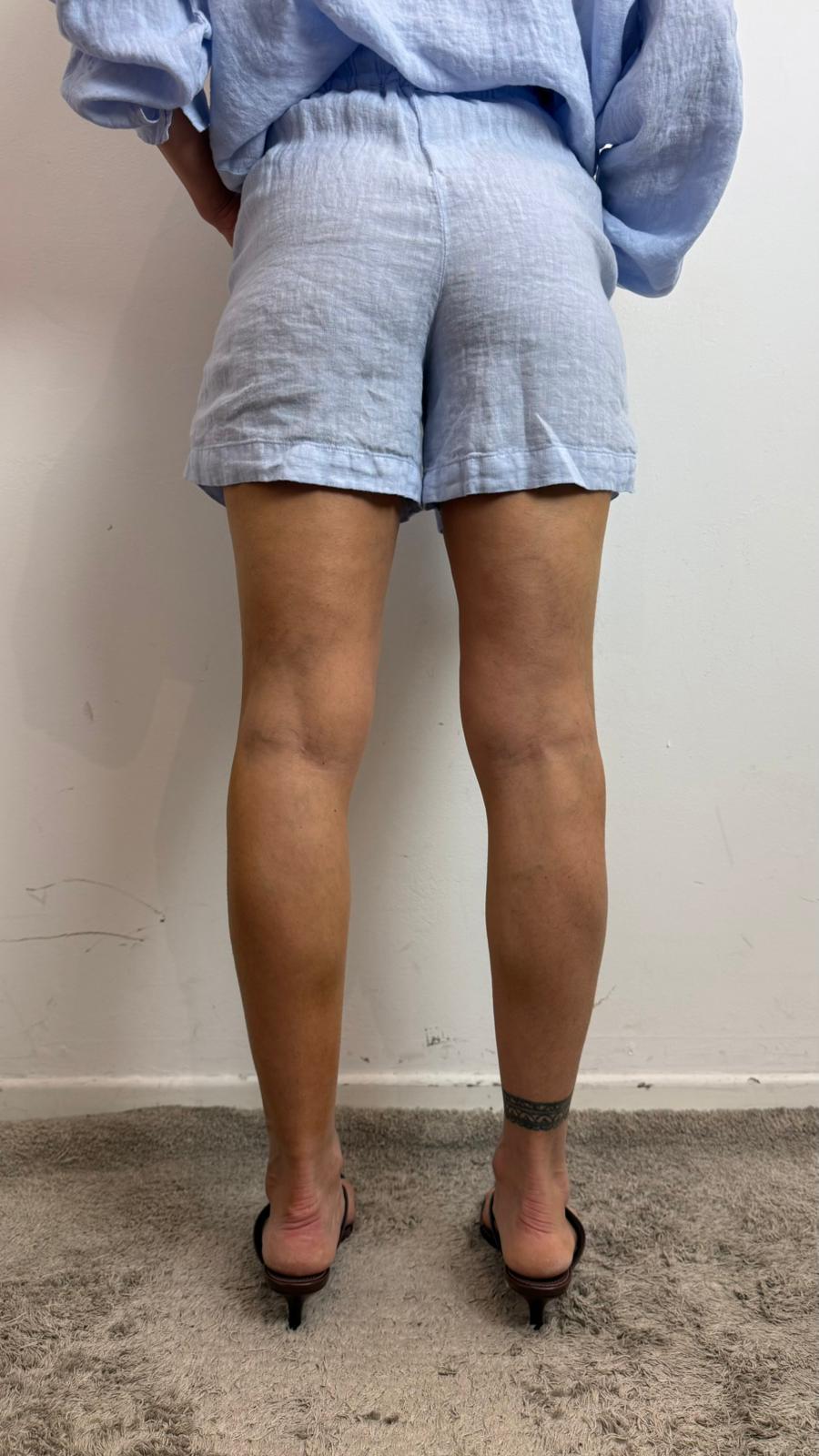 Shorts Con Elastico E Coulisse In Vita 100% Lino - Souvenir cod. L39Y1568 main:sha1=be2f208378e803d712d86e9ba6c8b545998e0068