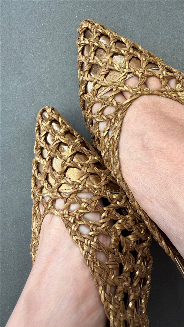 Slingback Lavoraione Intreccio In Rafia Tacco 6 - Gold&gold cod. GP947 main:sha1=ff591474474c0d93918358686368dab3e105ca34