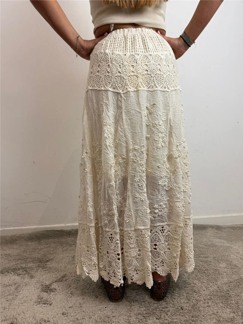 Gonna Ricamo Con Dettaglio Crochet Sul Fondo - Haveone cod. GVV_Q168 main:sha1=3b7ed68bc428237330806920816c96193998a4f9