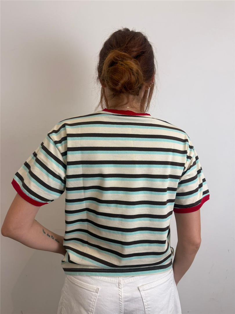 Maglia Riga Colletto E Bordo Maniche A Contrasto - Haveone cod. MSH_Q178 main:sha1=19d62c2209dde863a69b2e7f51bd2e292310aa9c
