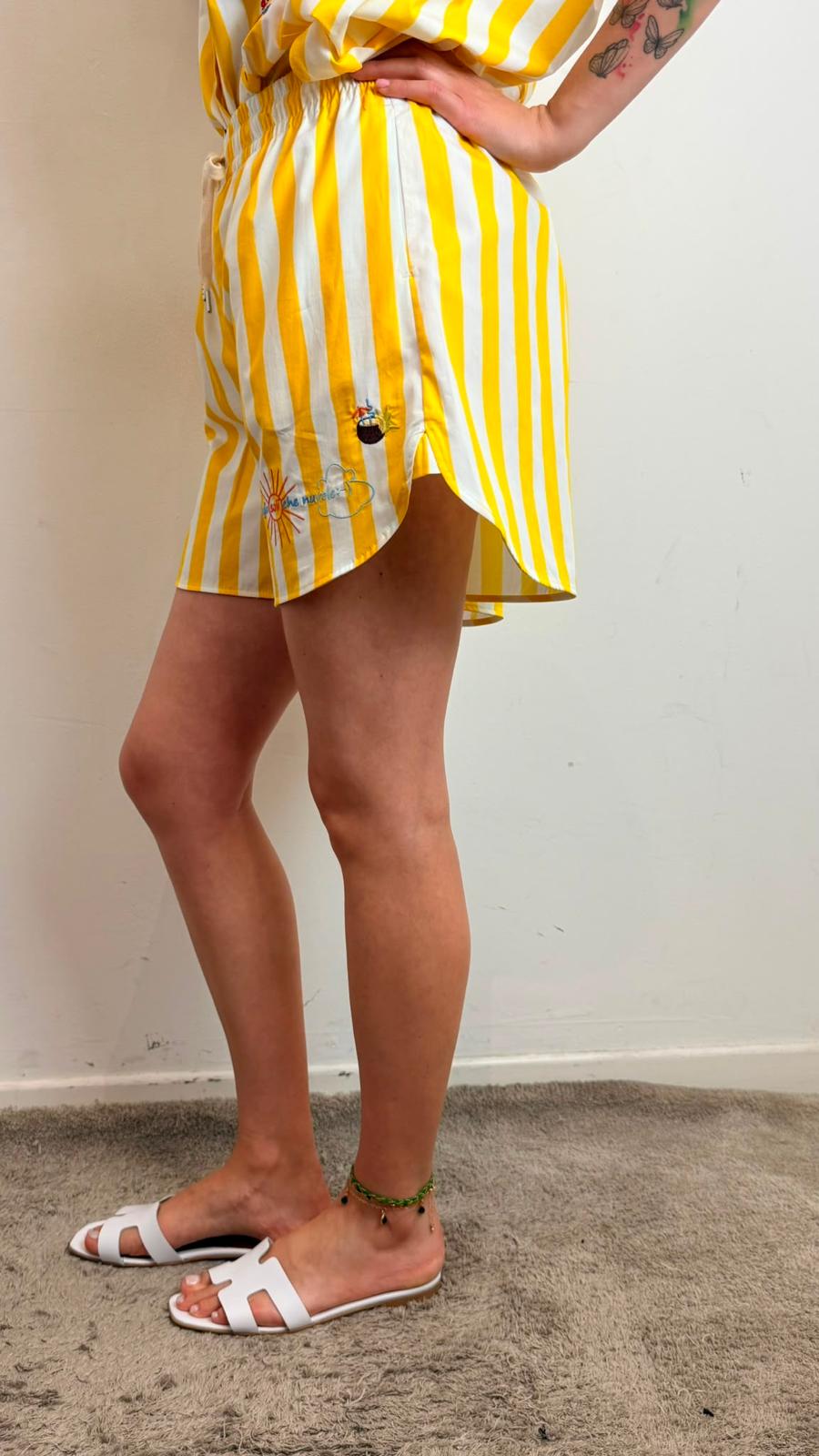 Shorts A Righe Con Coulisse E Ricamo - Vicolo cod. RAB1023 main:sha1=57292d6db334498d2d4dc498bc04db293f84158f