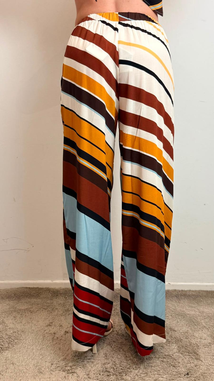 Pantalone Palazzo A Righe Con Elastico In Vita - Vicolo cod. TAB2969 main:sha1=7b639eda9ba0d12d8a597d835c146b6d3643b768