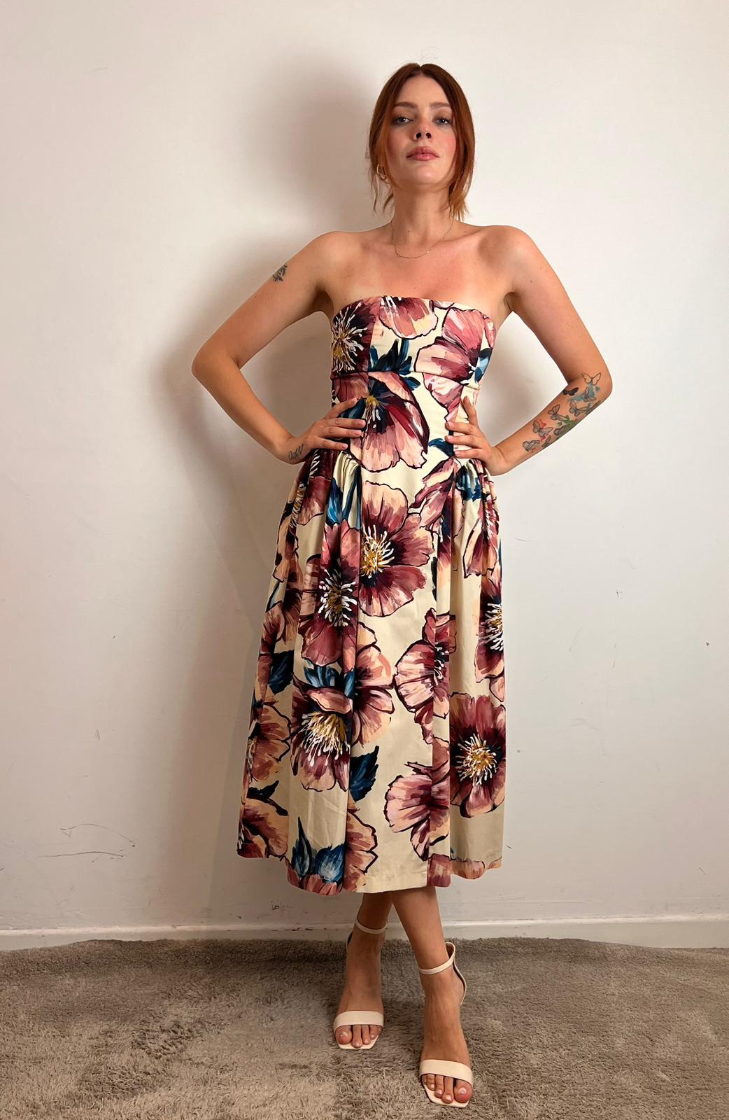 Abito Midi Con Scollo Dritto Fantasia Floreale - Imperial cod. AFCOLYQ main:sha1=8d9f5cc10a95484a664065925820d5c0cfbbf4c3