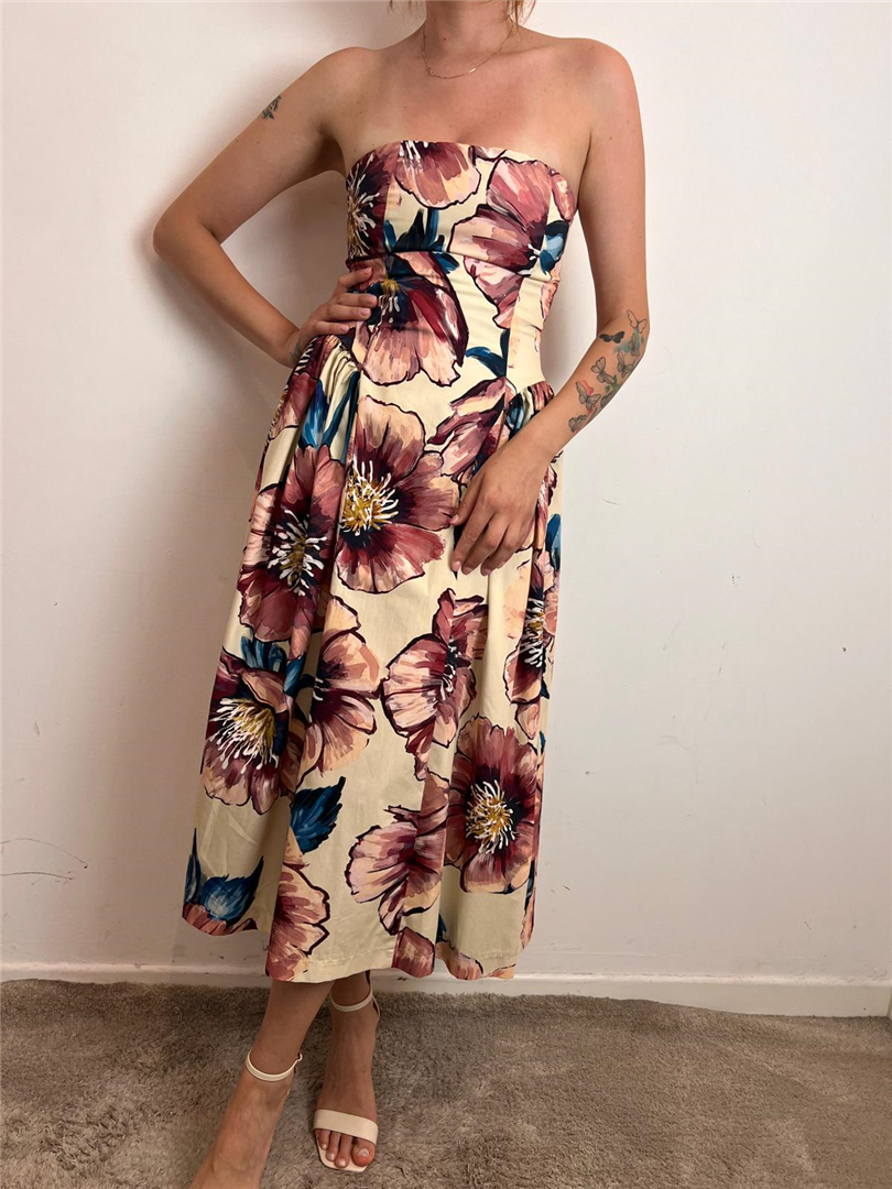 Abito Midi Con Scollo Dritto Fantasia Floreale - Imperial cod. AFCOLYQ main:sha1=a421b173e7ceee90d274386f2a194ca75150a6bc