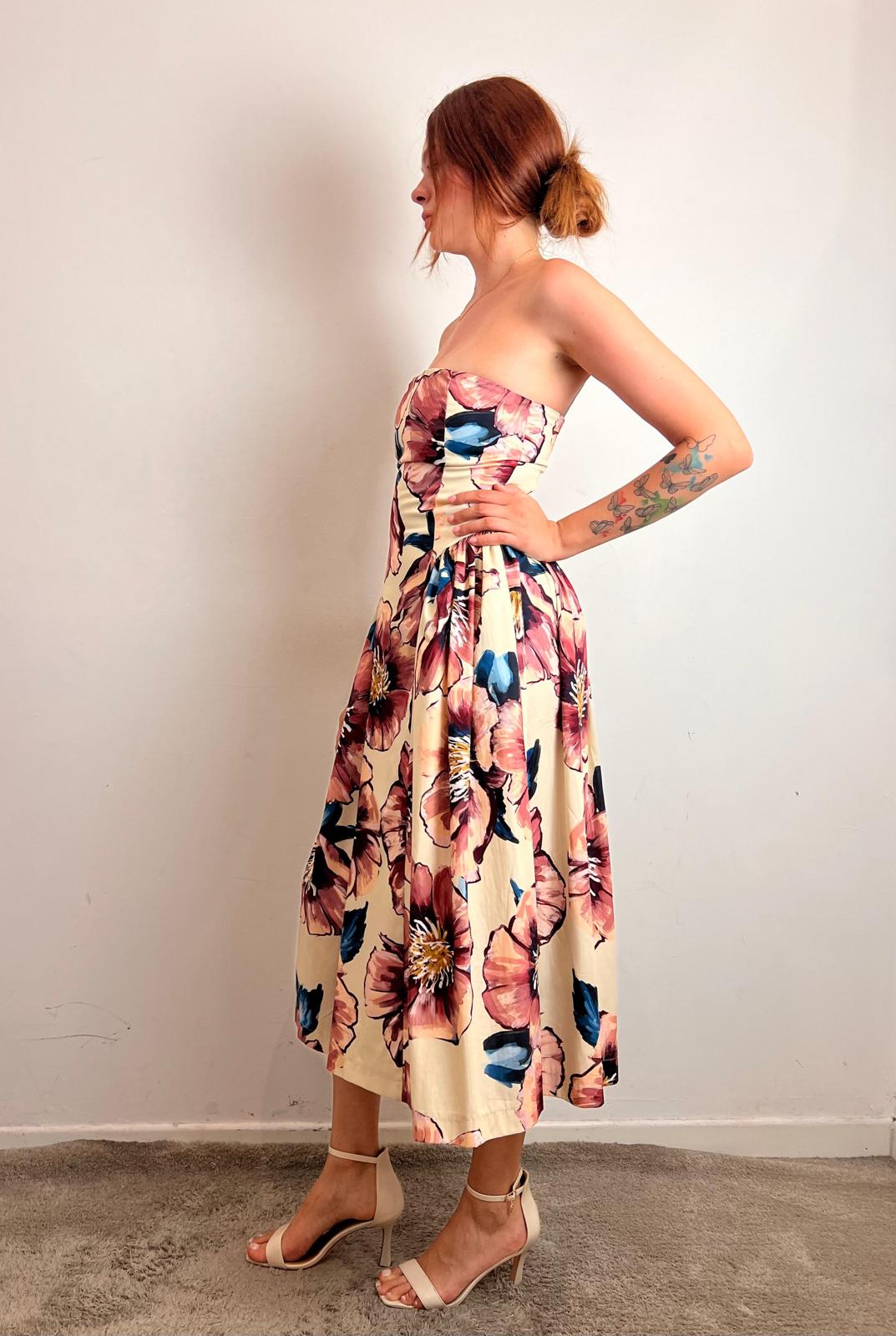Abito Midi Con Scollo Dritto Fantasia Floreale - Imperial cod. AFCOLYQ main:sha1=42cb67f514e5a08edb48487fd9d75c46361ba3d2