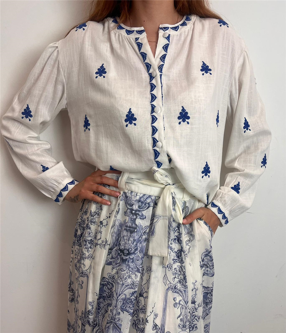 Camicia Collo Alla Coreana E Ricami - Souvenir cod. D39V1798 main:sha1=a7d02f57a3ba0265ee130a3e994060d540274ff1