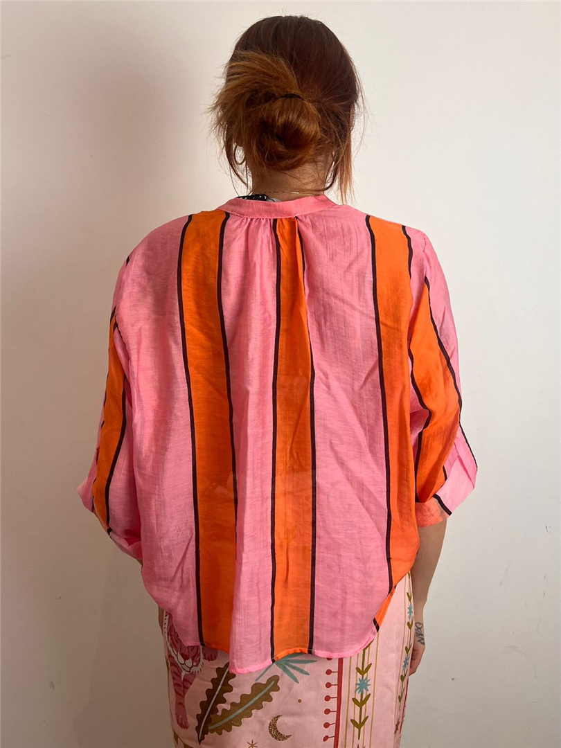 Camicia Eco A Righe Collo Alla Coreana - Haveone cod. CVS_Q471 main:sha1=12816433e8bce4910fe0e79d1f158ef66f23e1d0