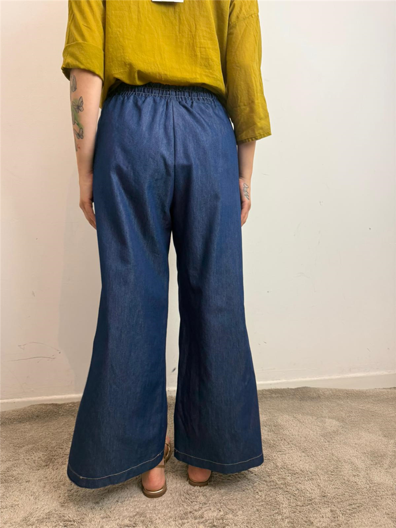 Pantalone Palazzo In Chambray Con Coulisse - Please cod. P3OMBUJC10 main:sha1=c3c9d97bcc8740af9f9e10bdc27d0701bac23d69