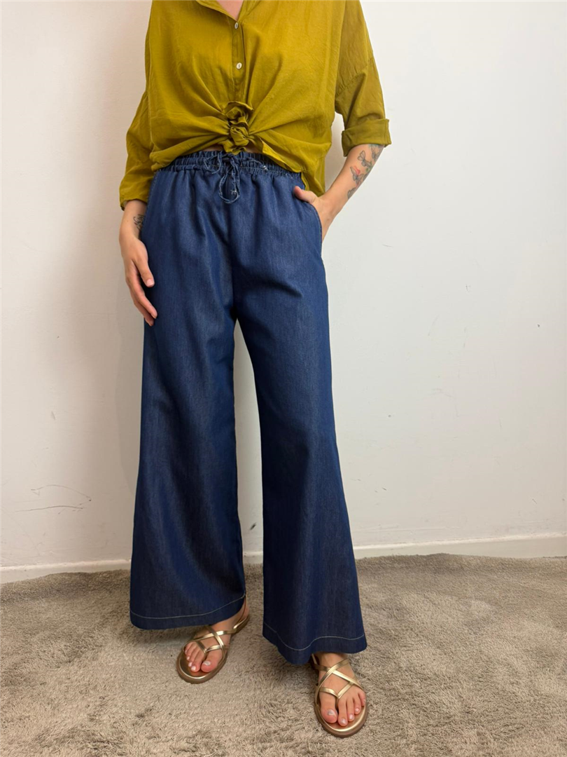 Pantalone Palazzo In Chambray Con Coulisse - Please cod. P3OMBUJC10 main:sha1=e327cbefe9329ae5c162677c944b38369be895b1