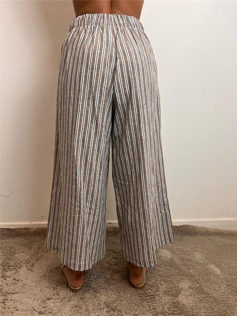 Pantalone Palazzo A Righe Con Elastico In Vita - Philia Loft cod. D02E1355 main:sha1=09156a465b74c55ffb588f143d15de75a5cdb4f2