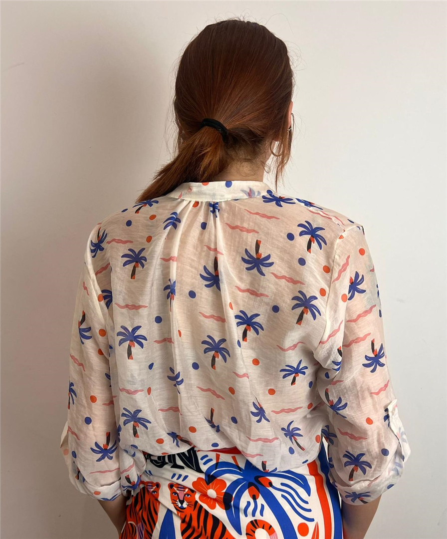 Camicia Collo Alla Coreana Fantasia Palmine - Haveone cod. CVS_Q484 main:sha1=7ce916bde4880d280959feeed010a4772b8d77a6