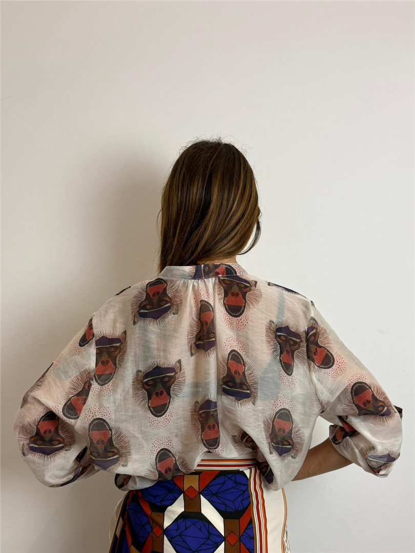 Camicia Collo Alla Coreana Fantasia Scimmitte - Haveone cod. CVS_Q487 main:sha1=74bdb9322b661f1d721d47182761efcd7e41abb5