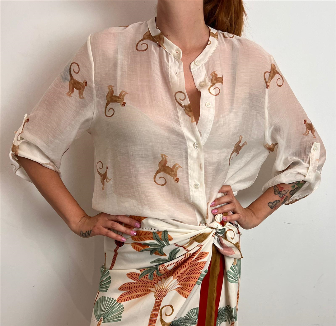 Camicia Collo Alla Coreana Scimmiette - Haveone cod. CVS_Q493 main:sha1=ed6e68abe68cbc3a721cc00f91c2718e6d98786a