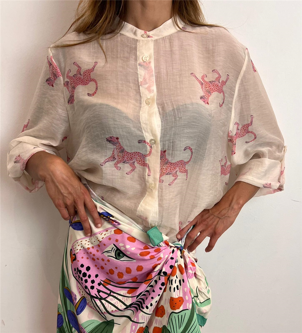 Camicia Collo Alla Coreana Leopardo Rosa - Haveone cod. CVS_Q492 main:sha1=f2e4840a6472ba3007abee8c2aabc3402a614505