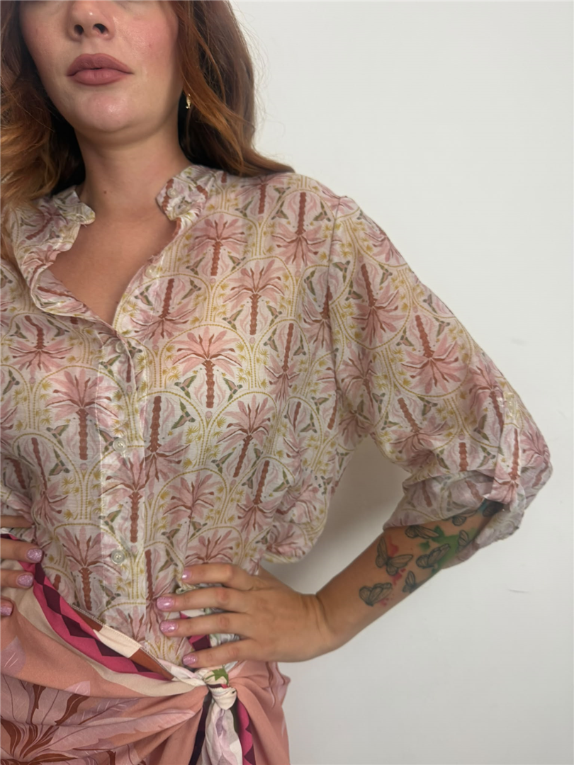 Camicia Stampa Palmine Rosa - Haveone cod. CVS_Q508 main:sha1=14c51400ecea688144c76db845fd47550d5f1265
