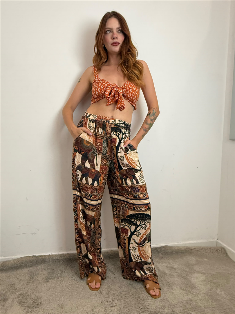 Pantalone Palazzo Con Elastico In Vita Fantasia Etnica - Vicolo cod. TAB3424 main:sha1=6c11c5452386c23400f212334ca89c16695ea1d1