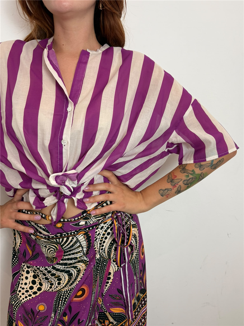 Camicia A Righe Collo Alla Coreana - Vicolo cod. TAB3438 main:sha1=82eb10aff54eb87a29fc3e269c26c572f6d180e0