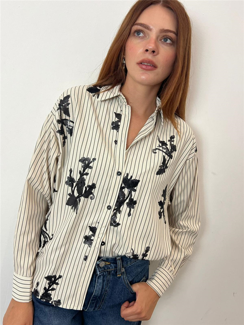 Camicia Rigato Paillettes - Haveone cod. CGE_R041 main:sha1=fa28fe9fef16c6f18467155e43d6619d66888d06
