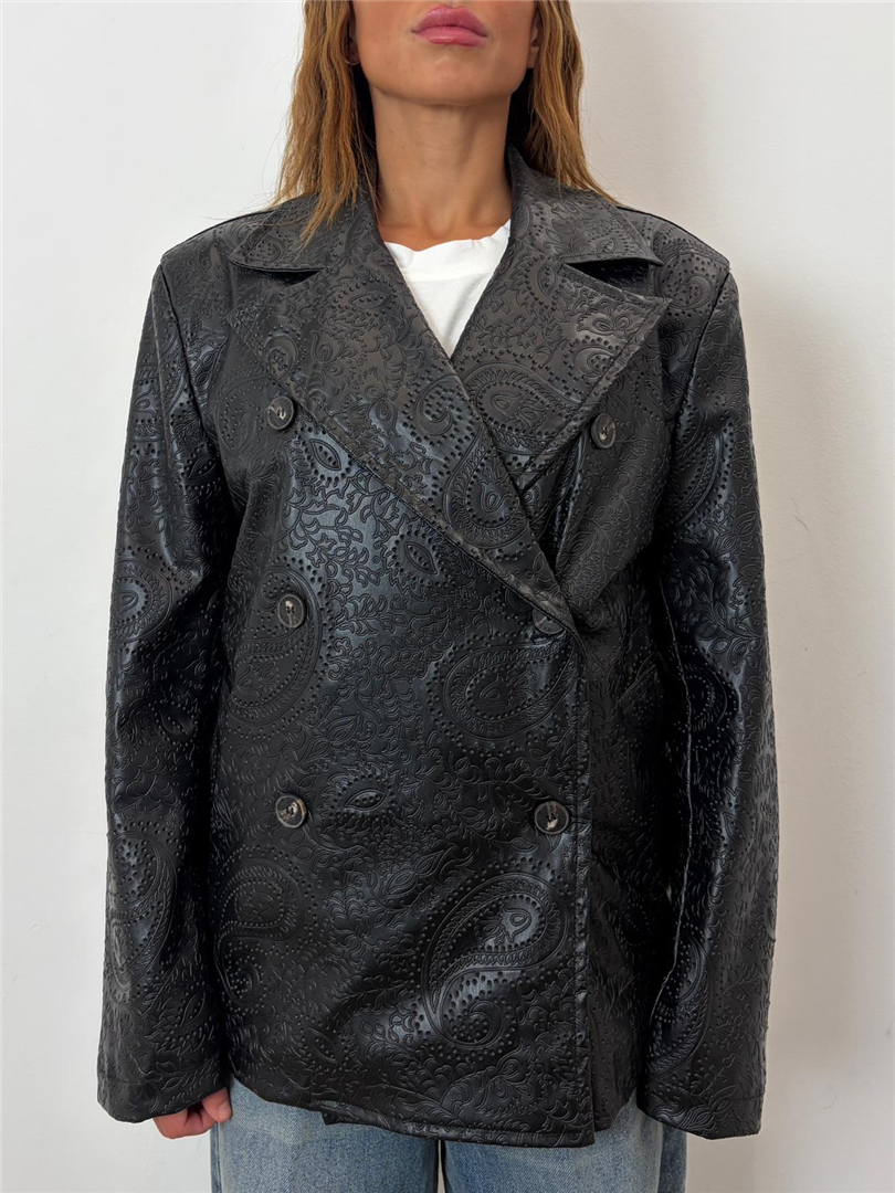 Blazer Over Doppiopetto In Ecopelle Lavorazione Ricamo - Haveone cod. JGE_R039 main:sha1=30439c40ae3fdd15c93b57cb0687eb6f02a3defb