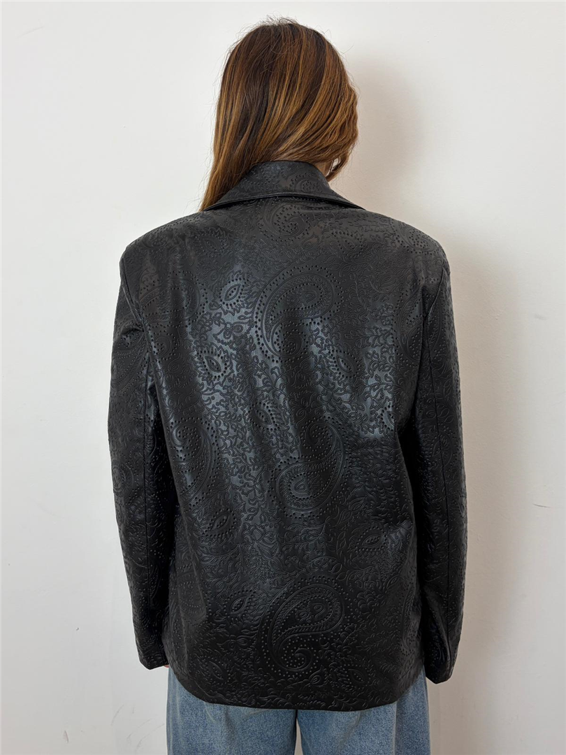 Blazer Over Doppiopetto In Ecopelle Lavorazione Ricamo - Haveone cod. JGE_R039 main:sha1=760cd06eda804f05a0ed75e55caedb11ec3a554d