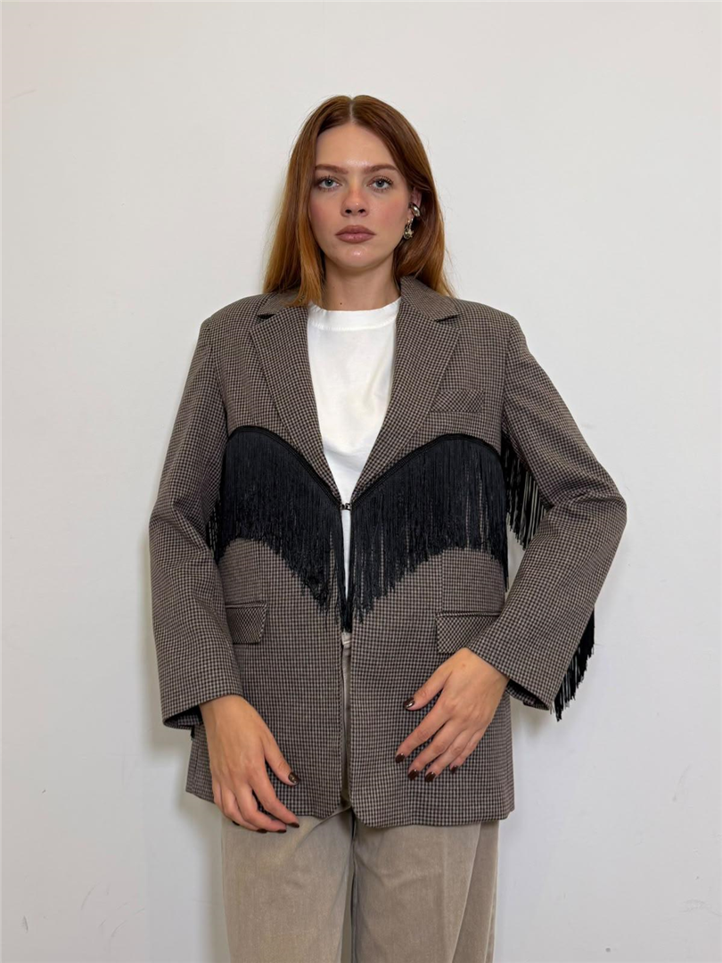 Blazer Over Check Con Dettaglio Frange - Sportive cod. TAC1051 main:sha1=56d1242560abbf611bd055fd53fae9c83c861d11