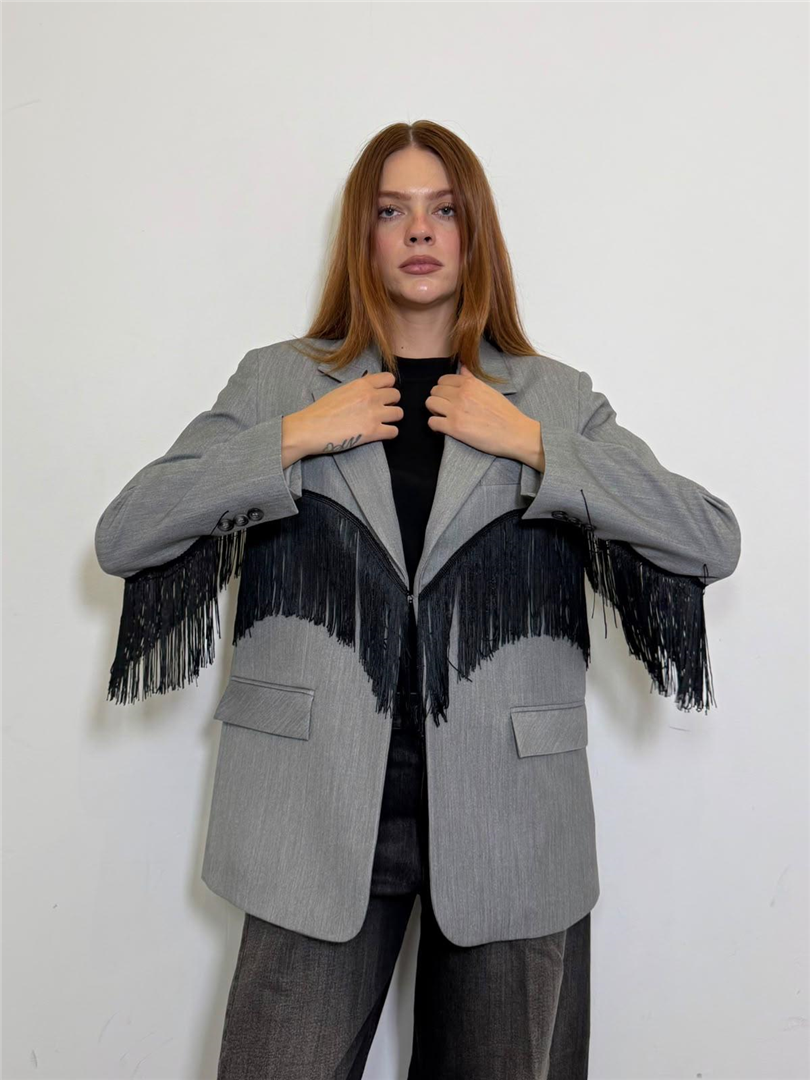 Blazer Over Con Dettaglio Frange - Sportive cod. TAC1053 main:sha1=c310ddf8541e11ad4bba11c8d8c9138ee4d3c131