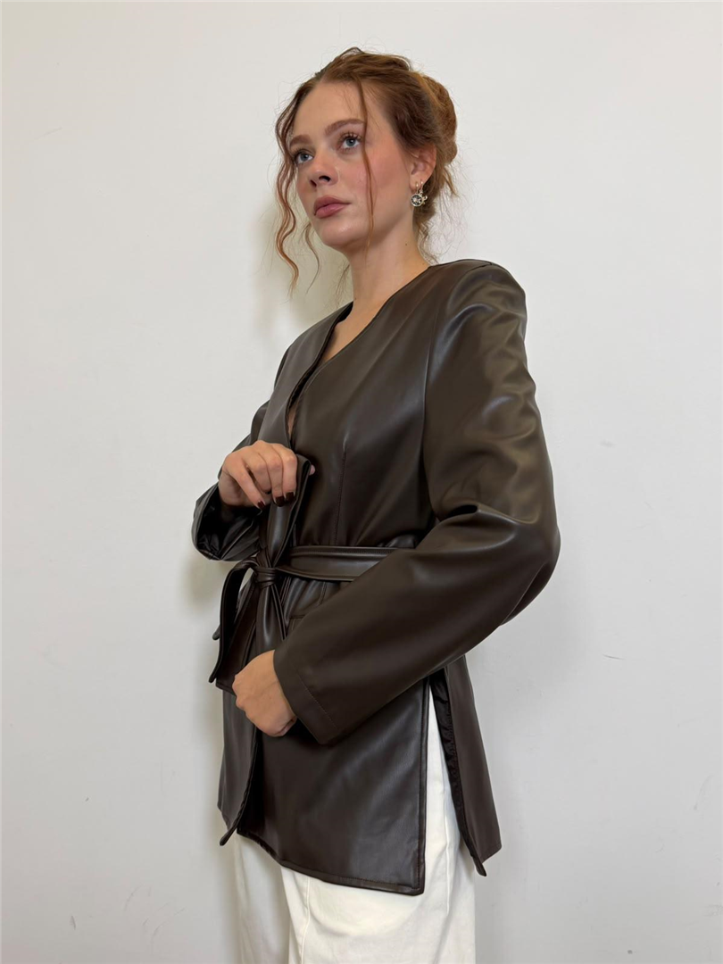 Blazer Ecopelle Con Cintura - Philia Loft cod. P03P0134 main:sha1=78b773eaf41f5ef18250d06a87617cec1d13ab53