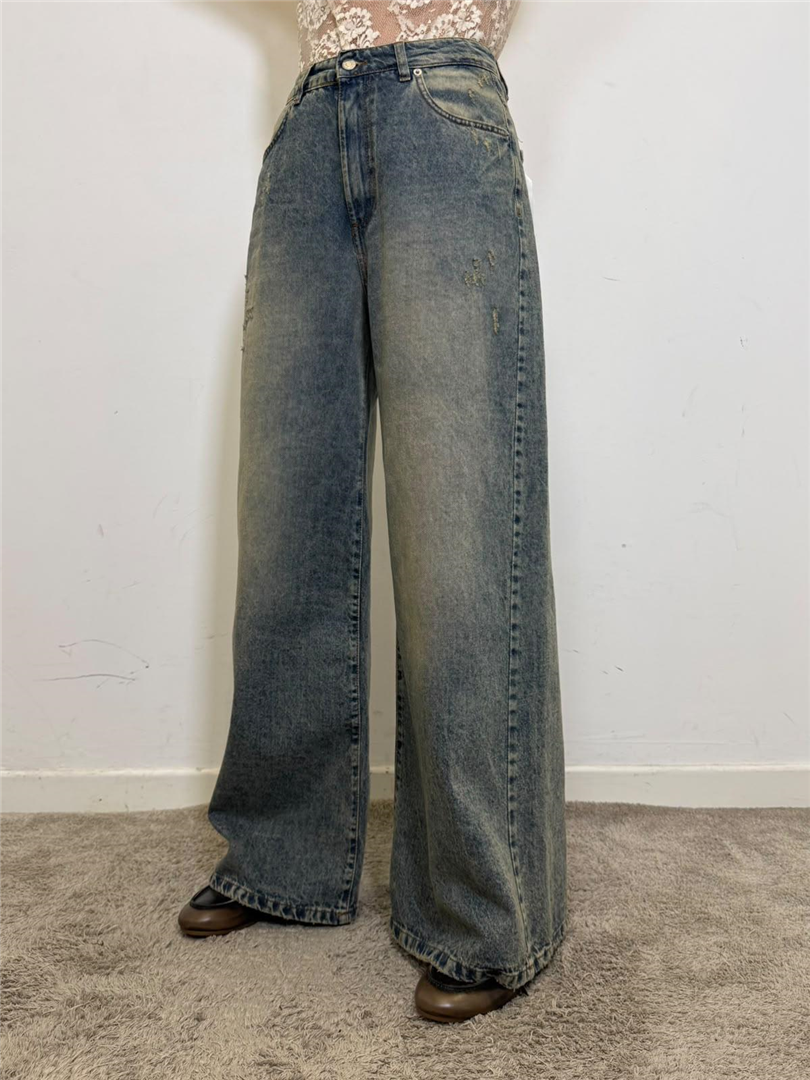 Jeans Lara Super Wide Denim Rotture - Haveone cod. PGZ_R072 main:sha1=307fce3ce8b94eb1c2b2fa1d25f78937b5f94c32