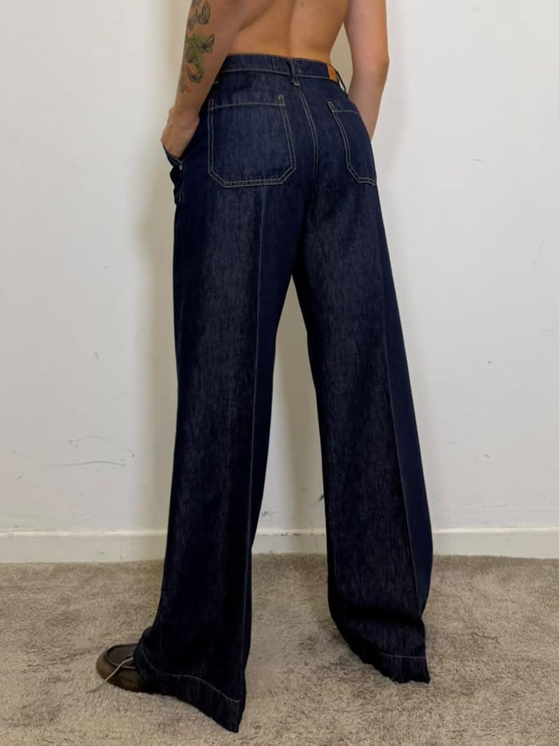 Jeans Gamba Ampia Con Cuciture A Contrasto - Please cod. P3OICQZC51 main:sha1=df03e4b639c83446c2bc3a6706f3fe70171ac750