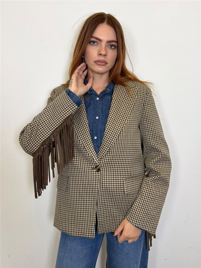 Blazer Over Pied De Poul Con Frange - Vicolo cod. TAC1316 main:sha1=64acb1139b96316583f6ad66a1ea0ed4a5ed15eb