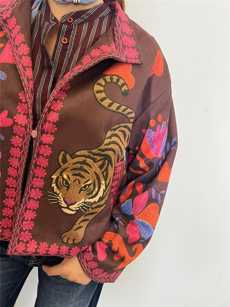 Bomber Ricamo Con Polso Rigato Stmp Tigre - Haveone cod. KVS_R087 main:sha1=e595a8ee62bc31d833804ec71c96211d9e8d926e
