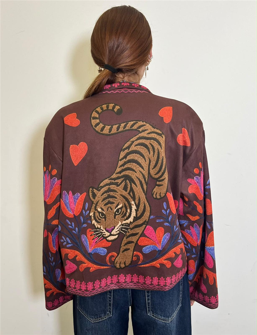 Bomber Ricamo Con Polso Rigato Stmp Tigre - Haveone cod. KVS_R087 main:sha1=fbda3f77373b72d975923a4a19c0063fdcea1f53