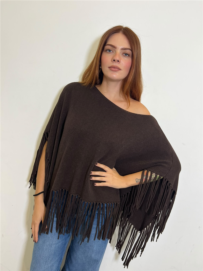 Poncho Scollo A Barchetta Asimmetrico Con Frange - Please cod. M63895R512 main:sha1=f9abe2d3b5755c0570d1ed525acf9398c11966d7