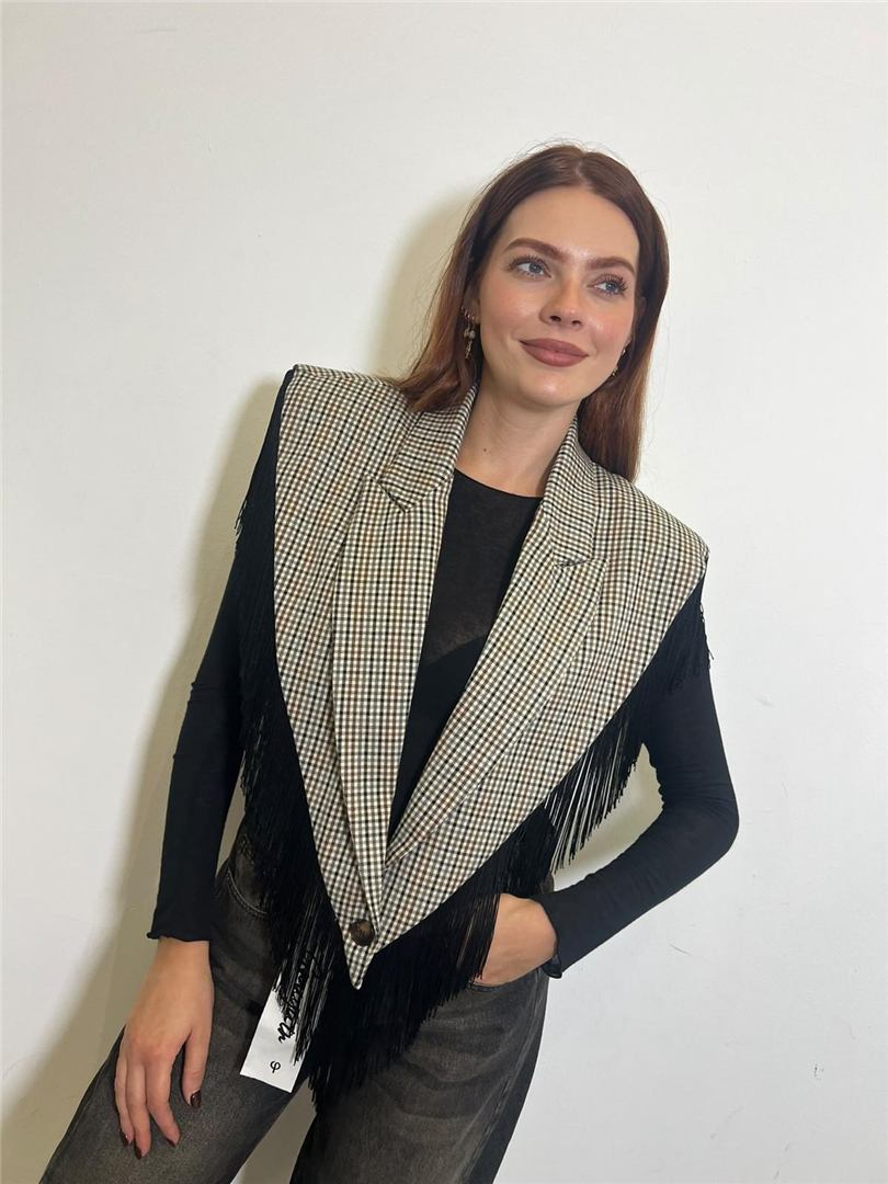 Mantella Check Con Frange - Souvenir cod. S40M0980 main:sha1=2b8eeb35d2d01311e37e252c2aa0bb3b5934434b