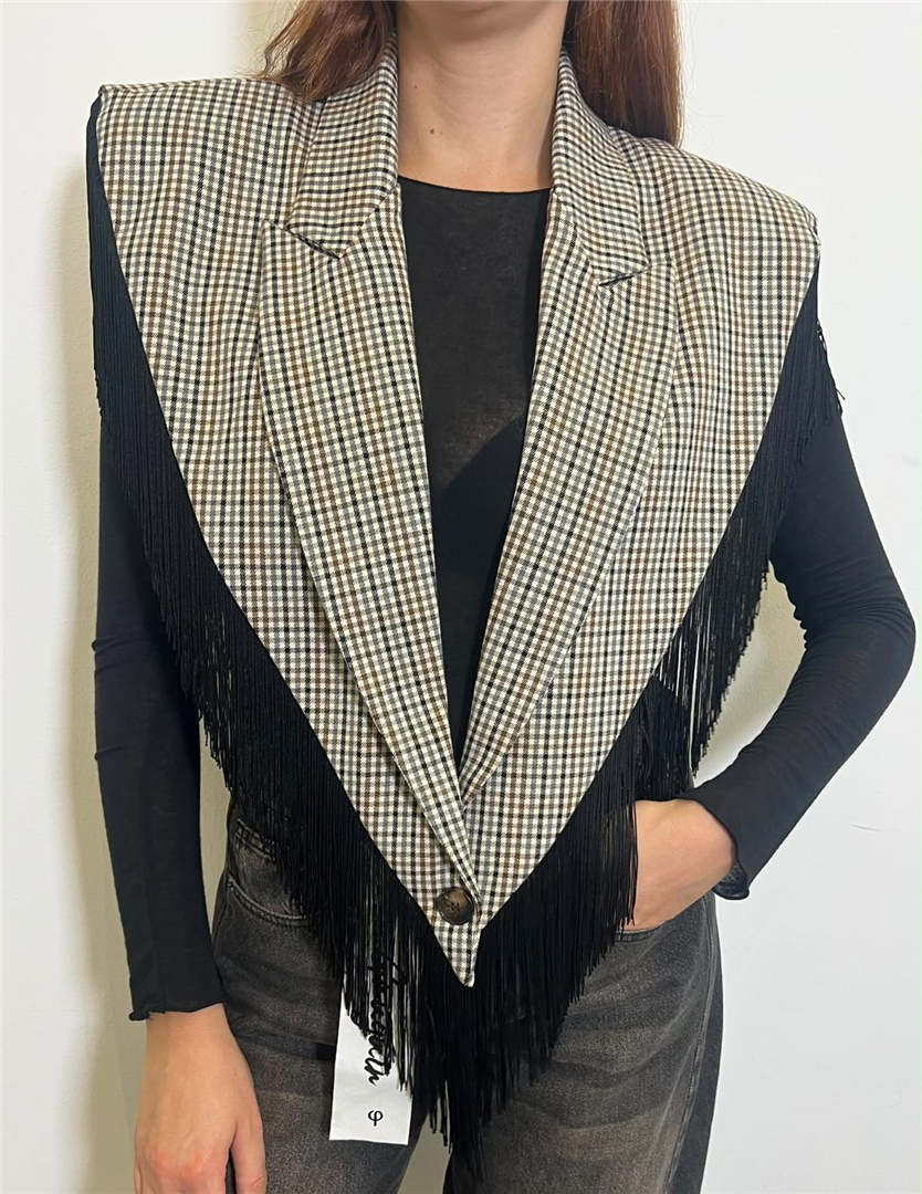 Mantella Check Con Frange - Souvenir cod. S40M0980 main:sha1=35490f9f9a3b6e01224609c1cbd485cc8147e8f2