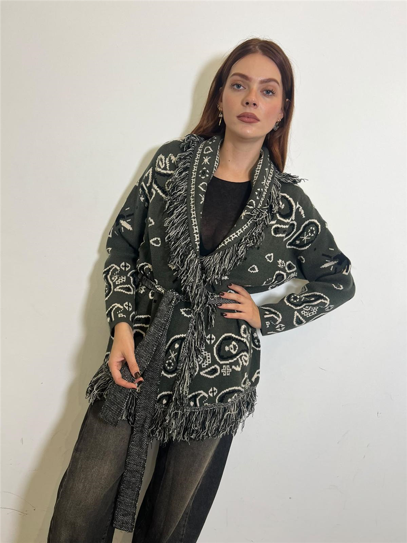 Cardigan Con Cintura Fantasia Bandana - Souvenir cod. D40V0777 main:sha1=c5561a8ac1b678b1a4421265de8be7ce982e5f93