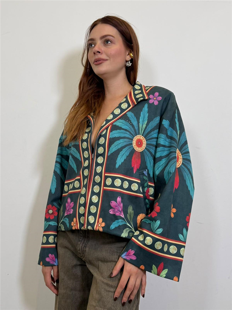 Bomber Stampa Palma Fiori - Haveone cod. KVS_R107 main:sha1=ccde8f54c30d536808a8feb81319553880debb21