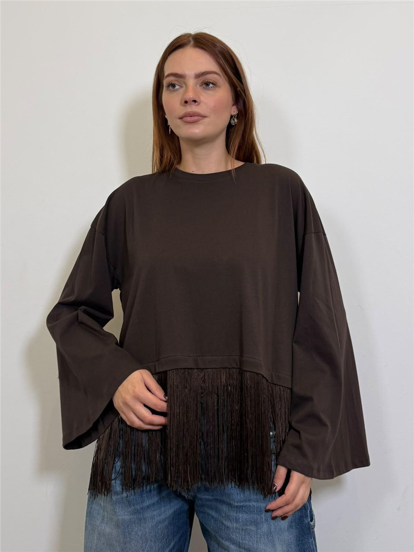 Maglia Manica Ampia Con Frange - Haveone cod. MSH_R225 main:sha1=d2d652e0a826b10719d5a8f926b1ef2064ef759f