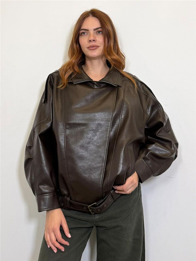 Bomber Ecopelle Oversize Con Cintura Sul Fondo - Vicolo cod. TAC0026 main:sha1=ce92f079fdd4da47a16144e31c99c83662644937