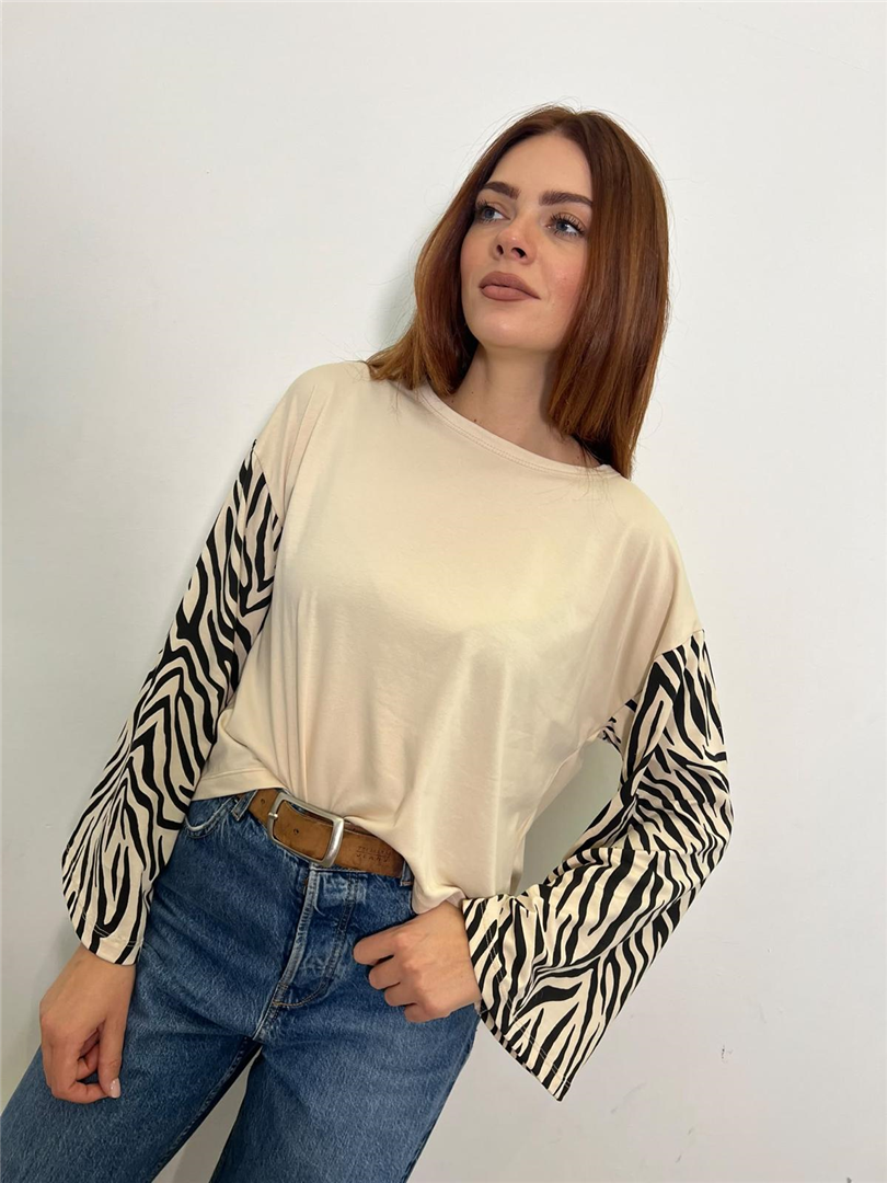 T Shirt Manica Lunga Campana Stampa Zebra - Haveone cod. TXT_R043 main:sha1=7db67c4522b820b507824b3737c011d8502061f2