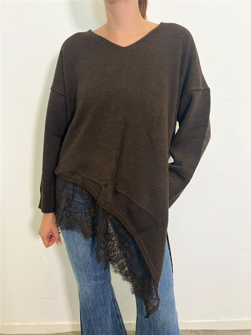 Maglia Con Spacco Laterale Con Pizzo - Vicolo cod. 7AC7242 main:sha1=560693f79c542e56a7c46ea1cb06affd8e746f28